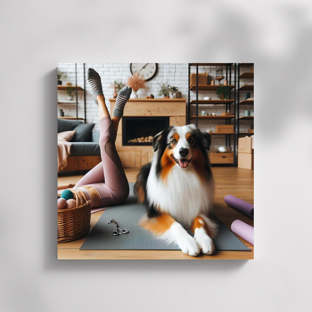 Australian Shepherd: Yoga and Harmony