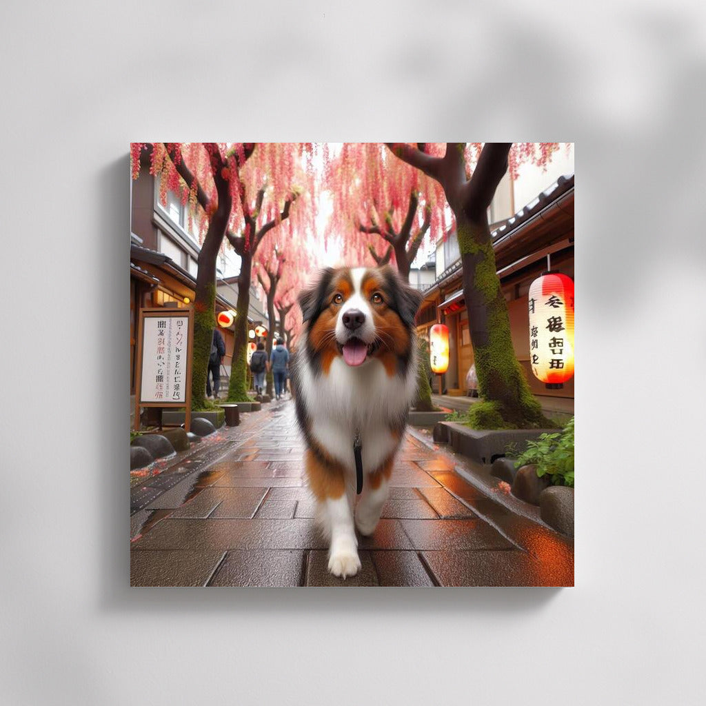Australian Shepherd on the Streets of Japan: Traveling in Style