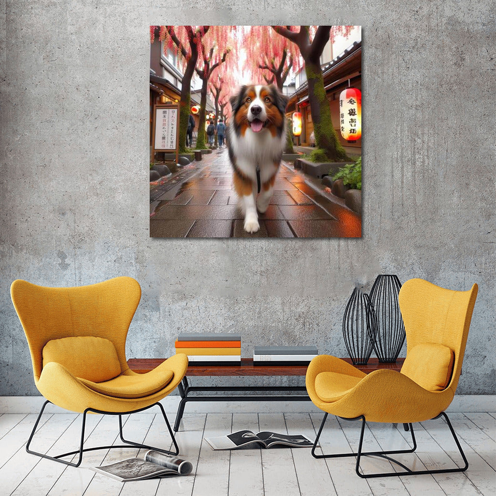 Australian Shepherd on the Streets of Japan: Traveling in Style