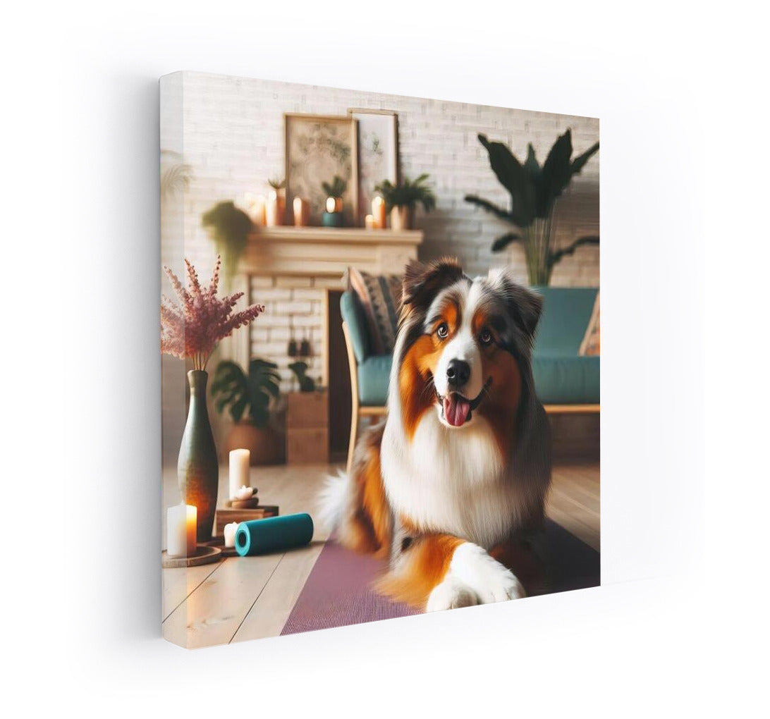 Australian Shepherd: Yoga and Comfort in a Green Oasis