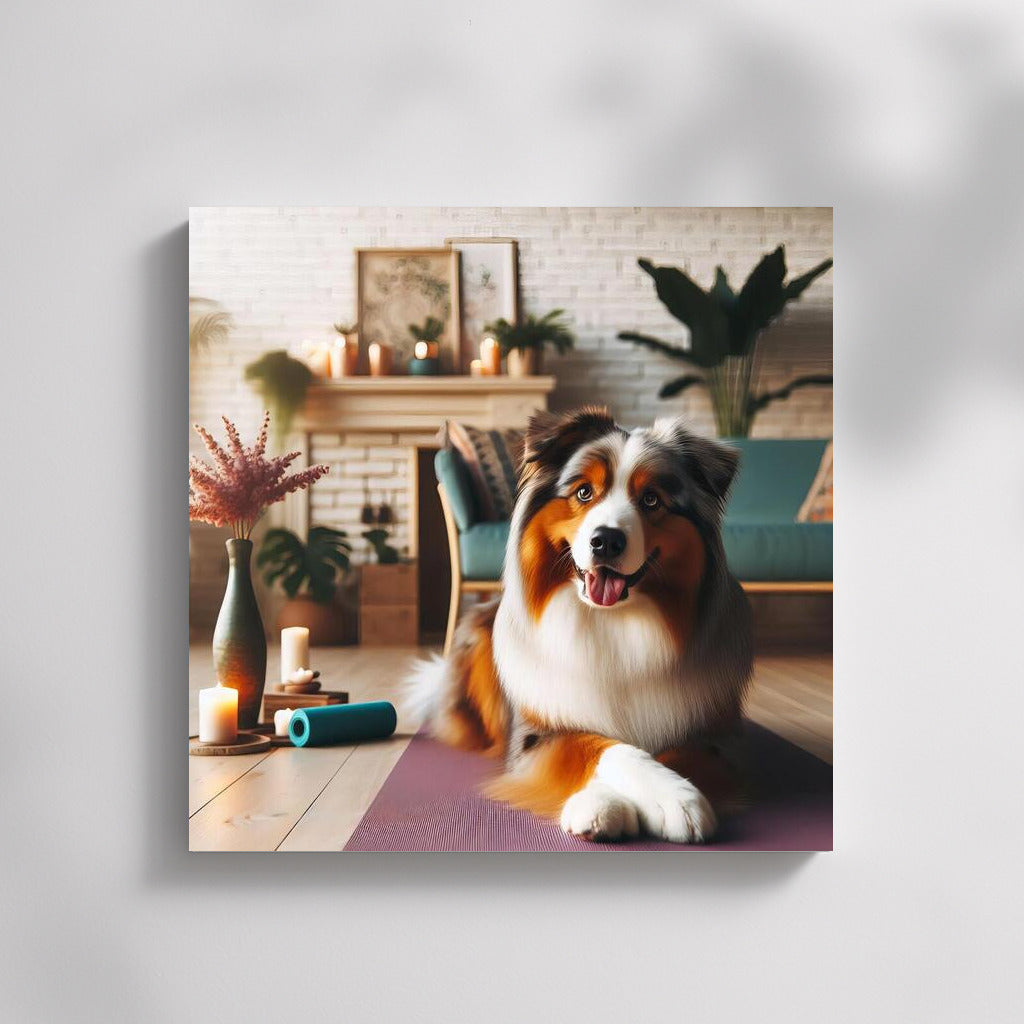 Australian Shepherd: Yoga and Comfort in a Green Oasis