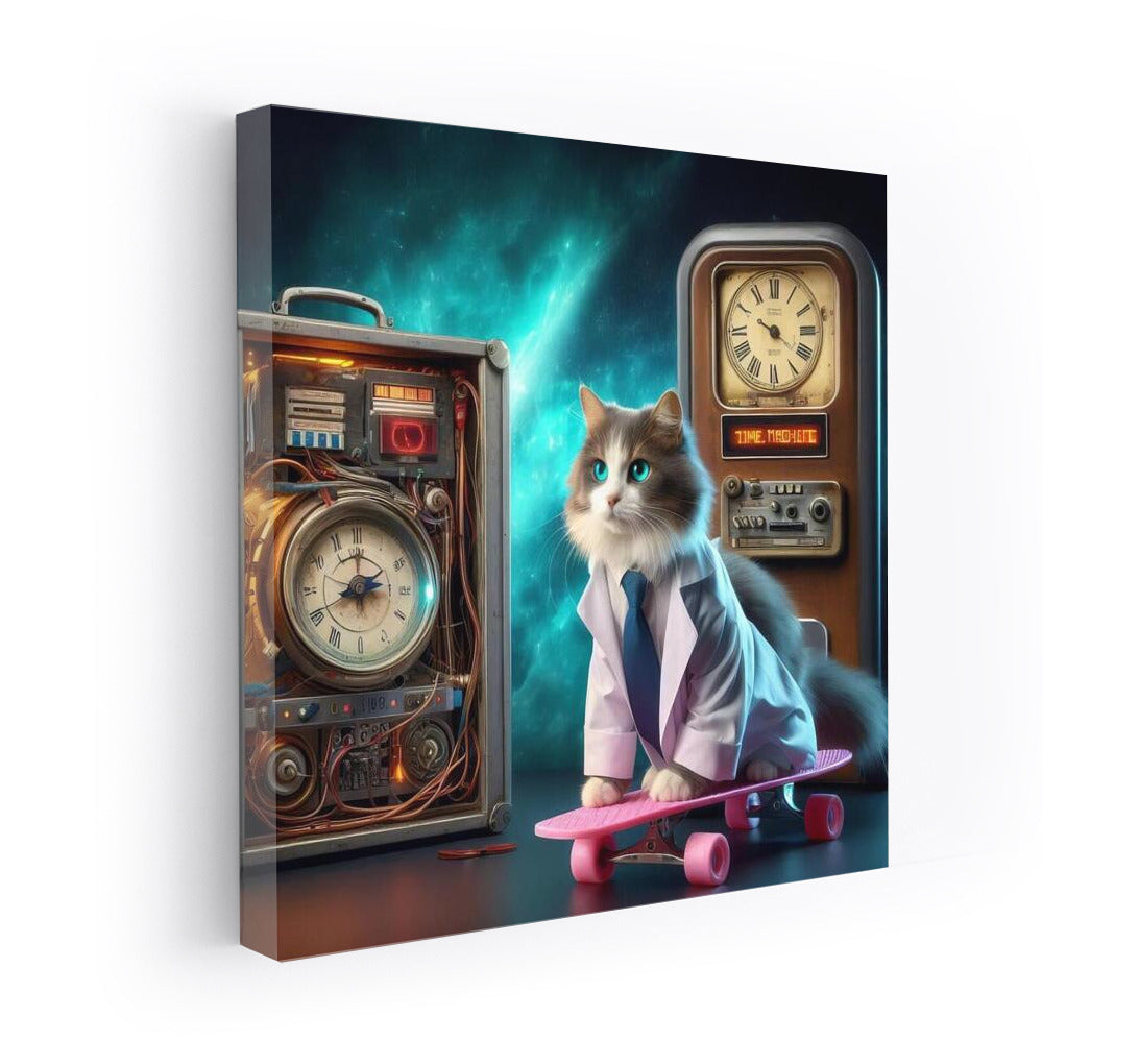 Scientist Cat on a Hoverboard: Time Travel in Back to the Future Style