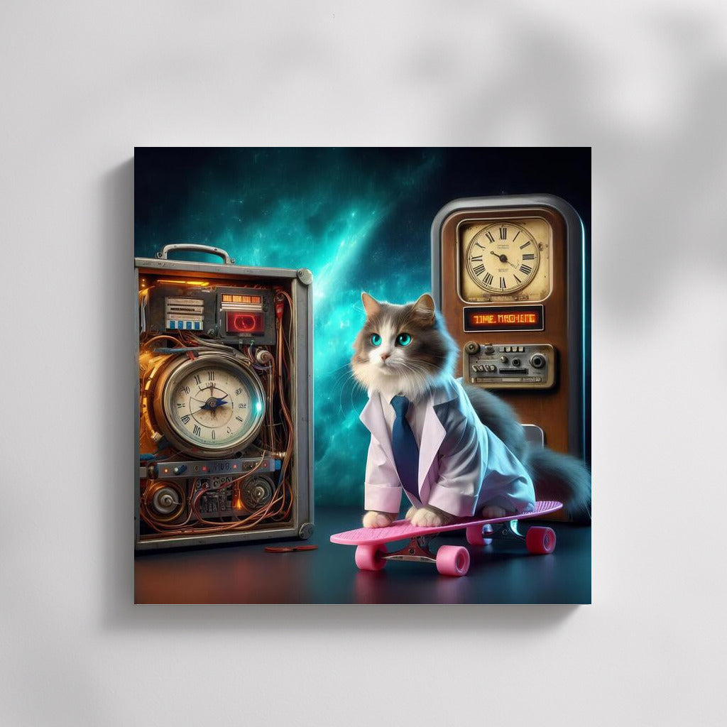 Scientist Cat on a Hoverboard: Time Travel in Back to the Future Style