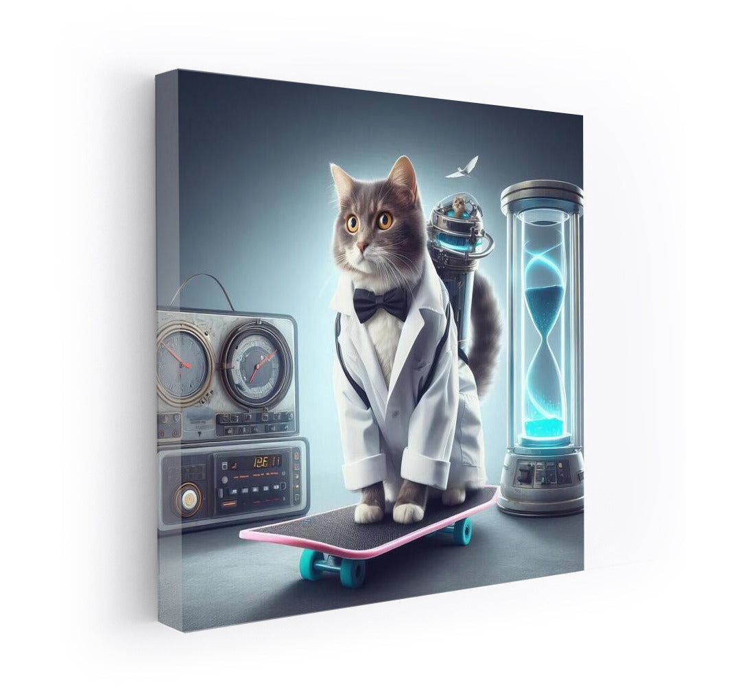 Scientist Cat on a Hoverboard: Time Travel in Back to the Future Style