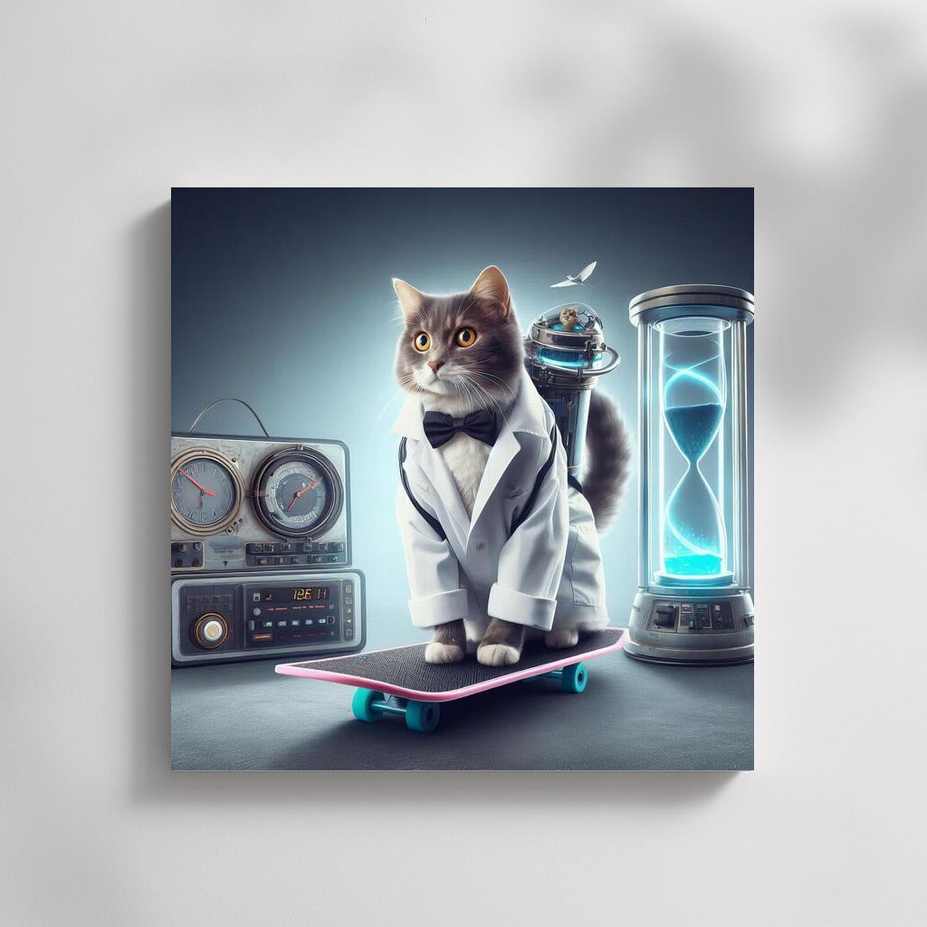 Scientist Cat on a Hoverboard: Time Travel in Back to the Future Style