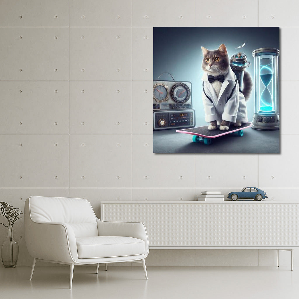 Scientist Cat on a Hoverboard: Time Travel in Back to the Future Style
