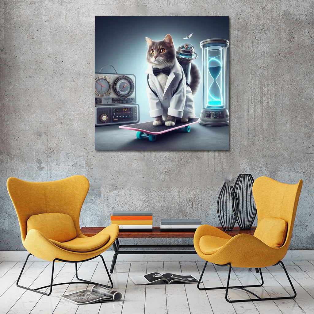Scientist Cat on a Hoverboard: Time Travel in Back to the Future Style