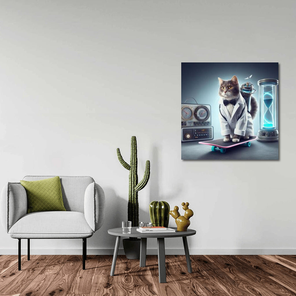 Scientist Cat on a Hoverboard: Time Travel in Back to the Future Style