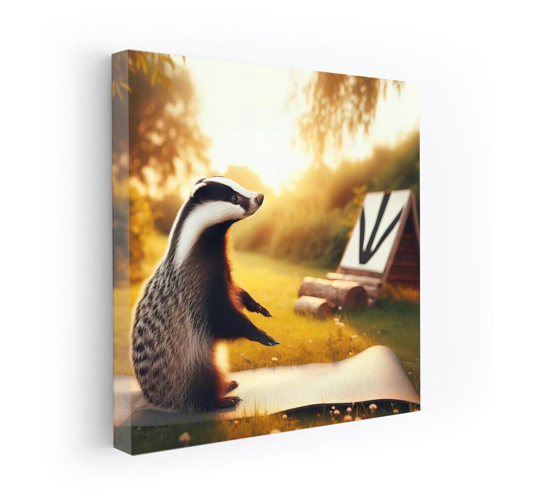 Badger Yogi in the Park: Harmony and Fun on the Mat