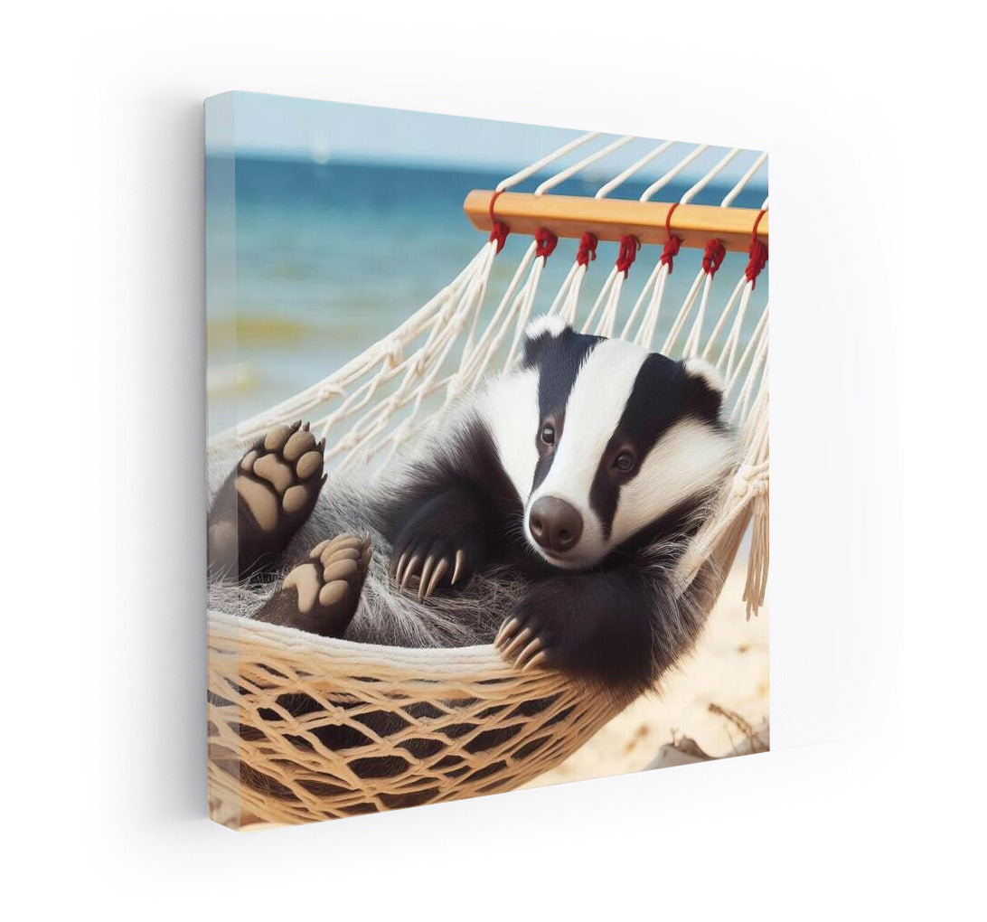 Badger on the Beach: Hammock and Summer Vacation