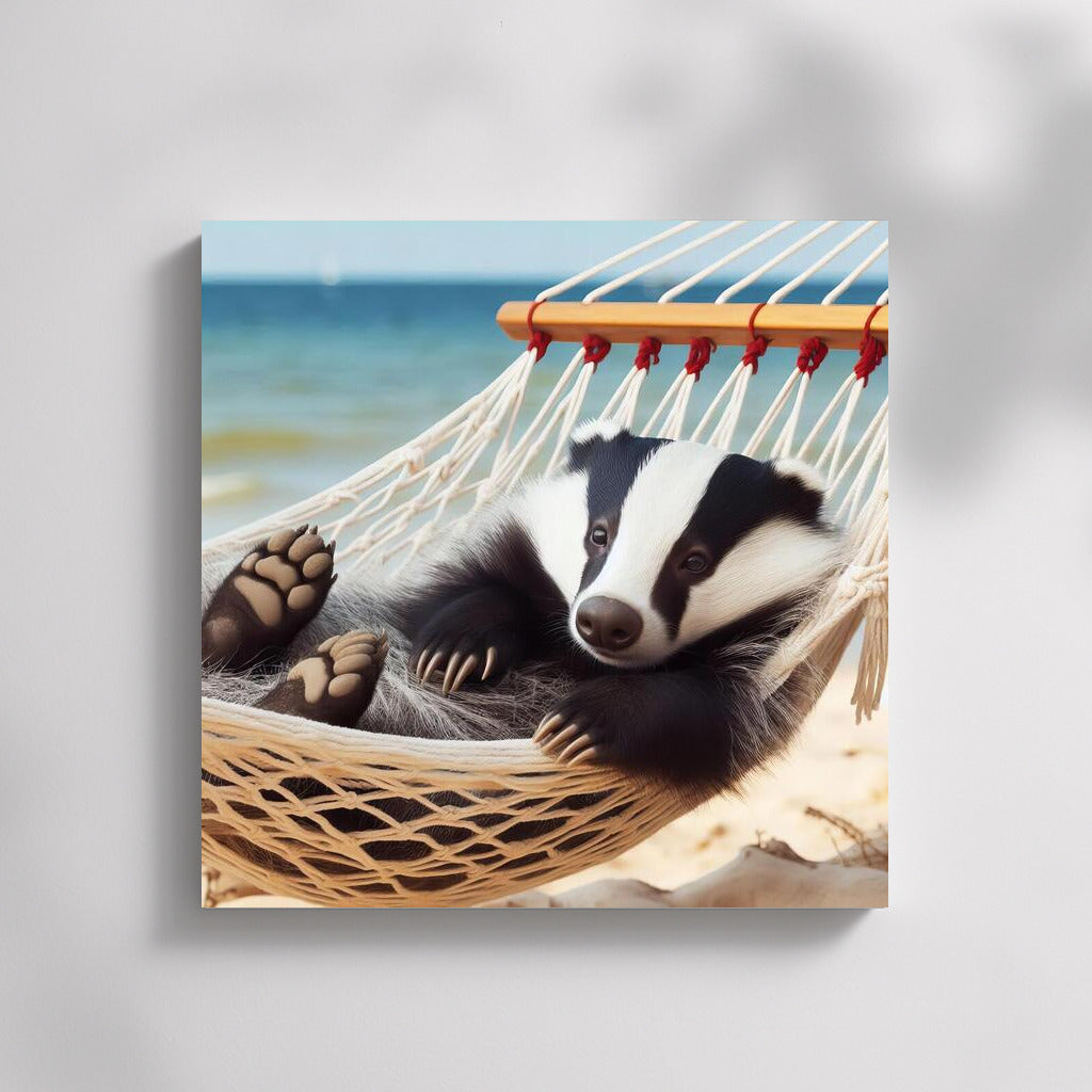 Badger on the Beach: Hammock and Summer Vacation