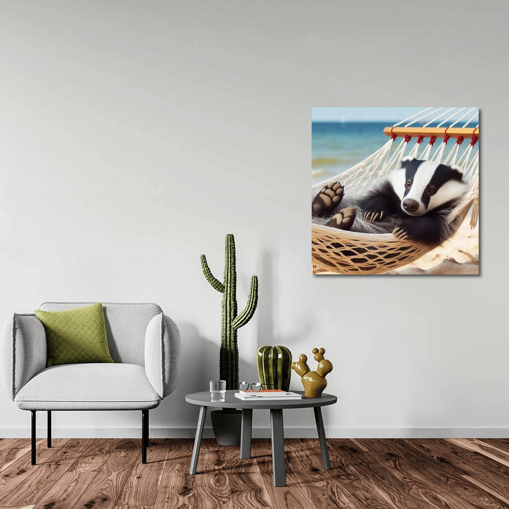 Badger on the Beach: Hammock and Summer Vacation