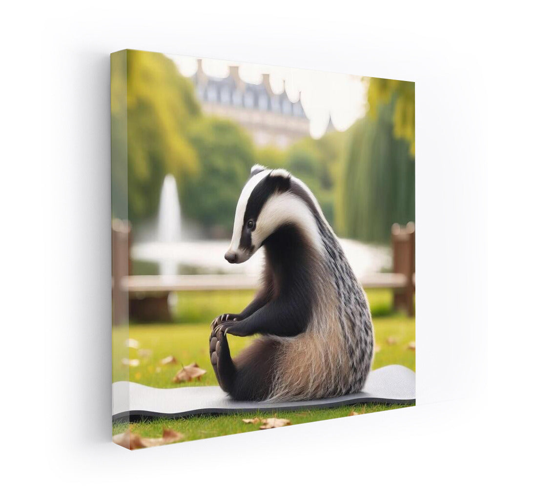 Badger on a Yoga Mat: Peace and Inspiration in the Park