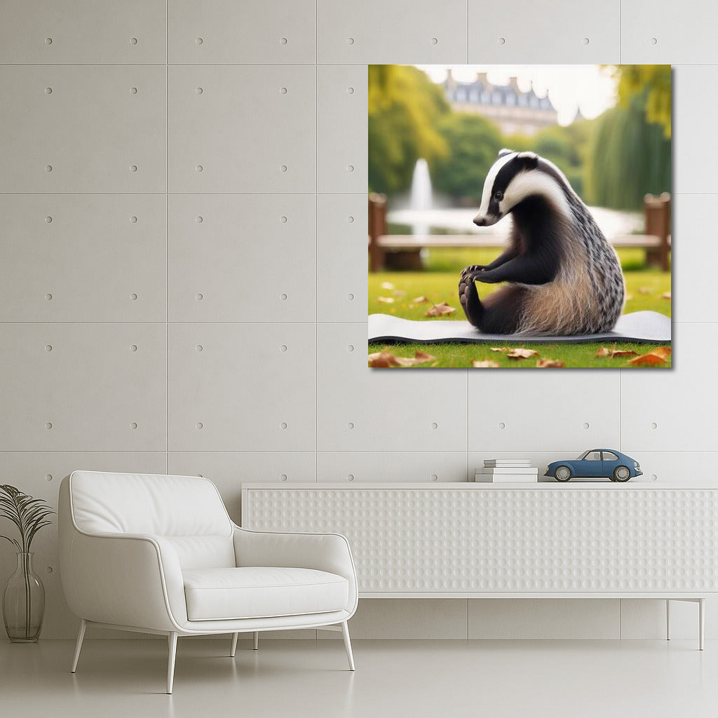 Badger on a Yoga Mat: Peace and Inspiration in the Park