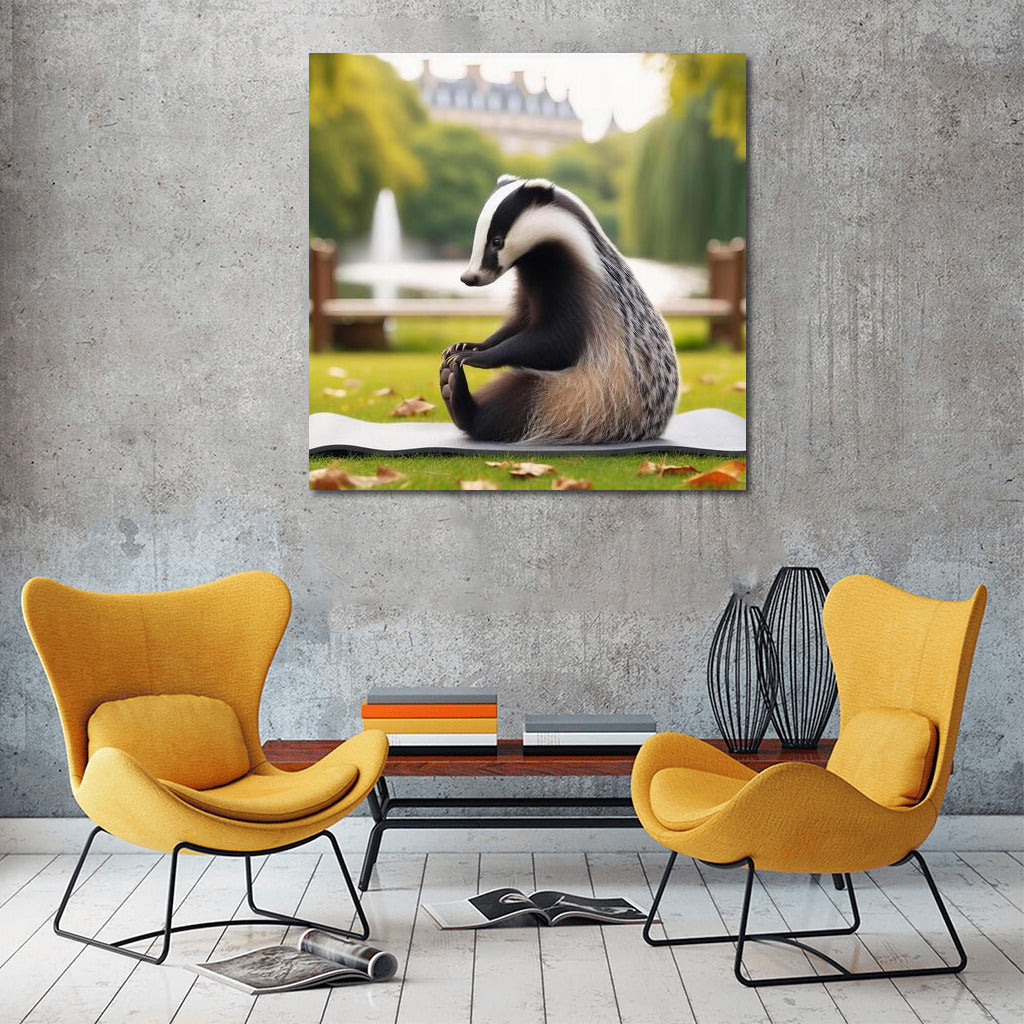 Badger on a Yoga Mat: Peace and Inspiration in the Park