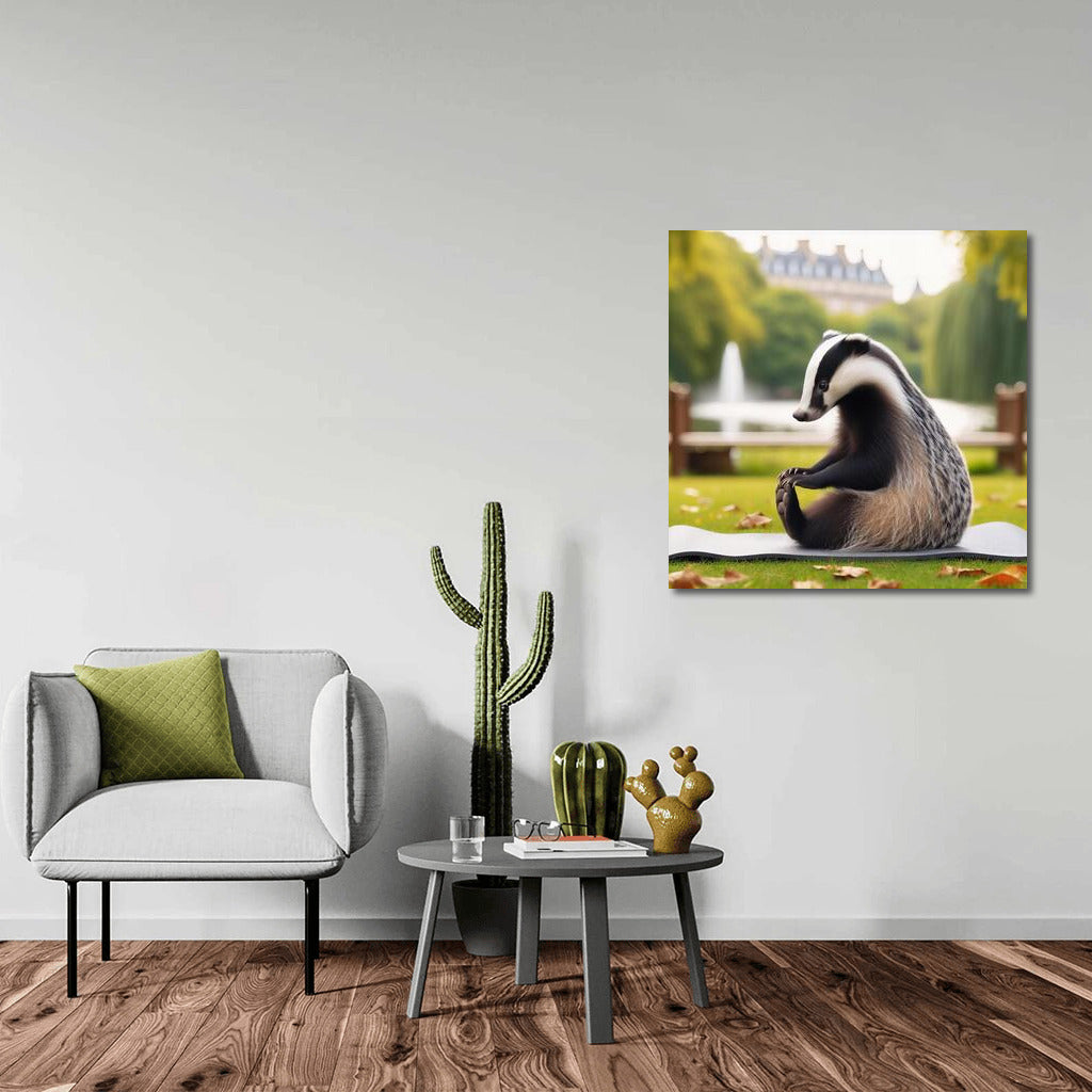 Badger on a Yoga Mat: Peace and Inspiration in the Park