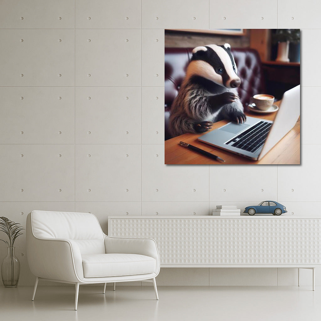 Badger in the Cafe: Creativity and Comfort at the Laptop