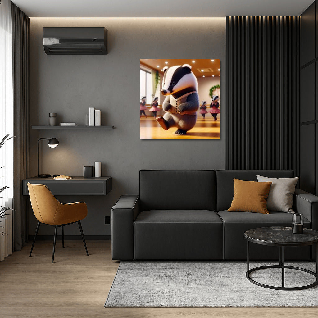Badger at Dance Lesson in Studio: Living Wall Decor