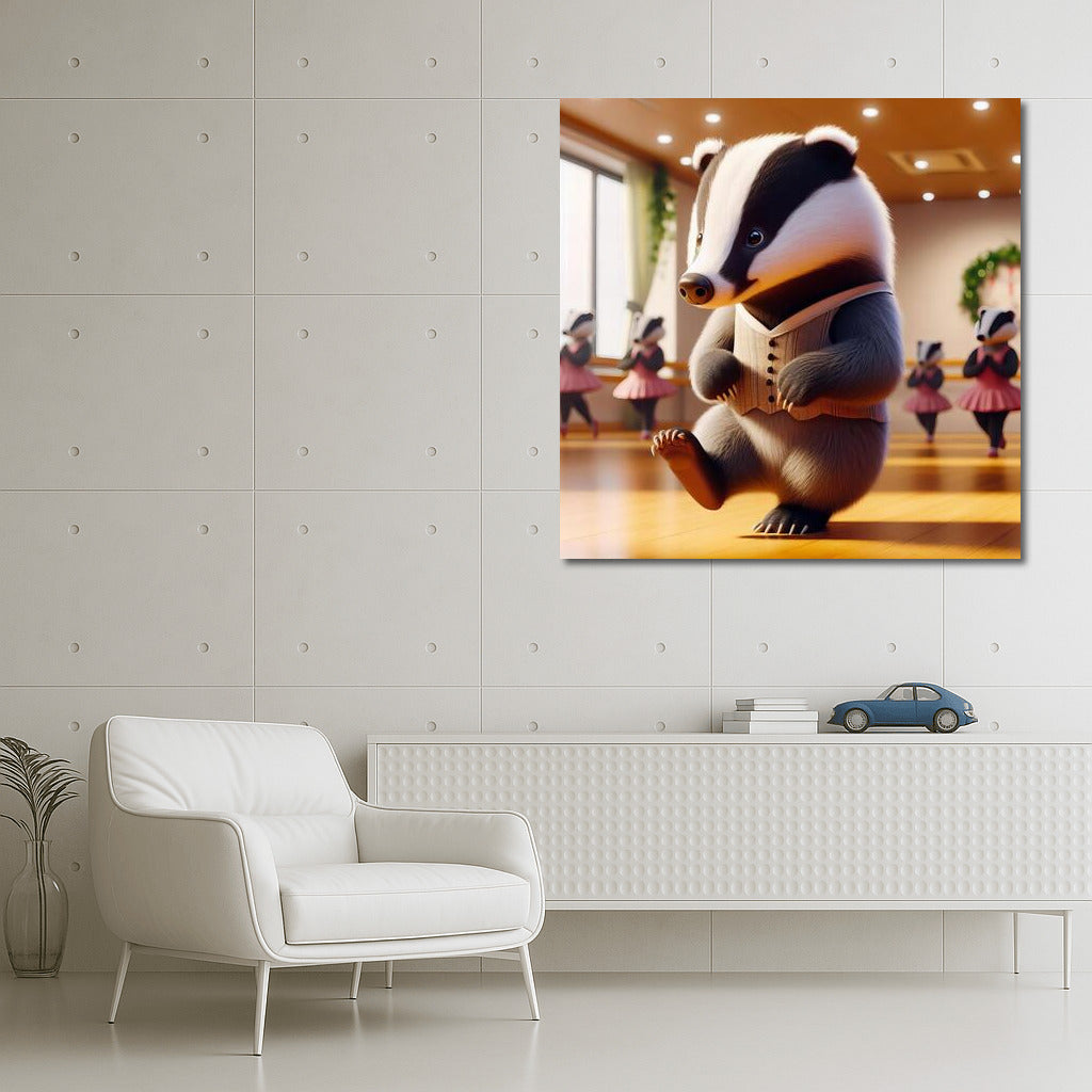Badger at Dance Lesson in Studio: Living Wall Decor