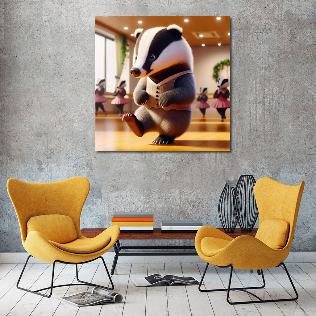 Badger at Dance Lesson in Studio: Living Wall Decor