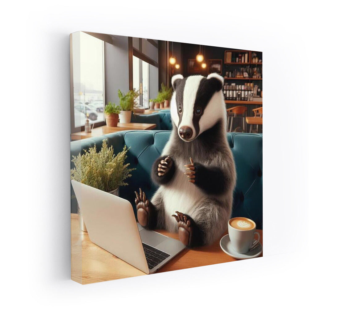 Badger in a Cafe with a Laptop: Modern Nature in the Interior