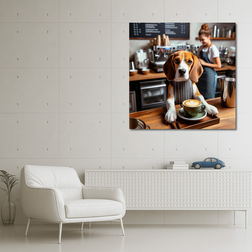 Beagle Barista: Coffee Enchantment in the Cafe