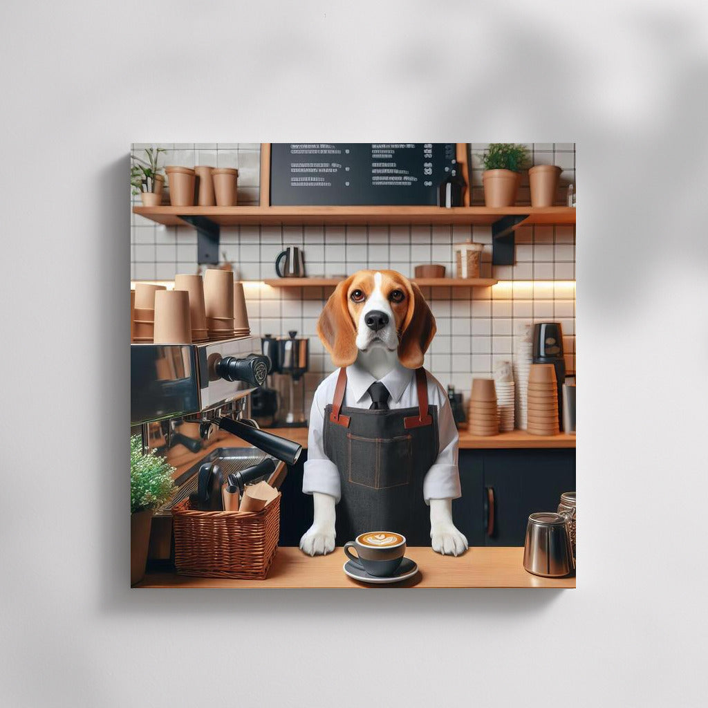 Beagle Barista: Coffee Charm Behind the Counter