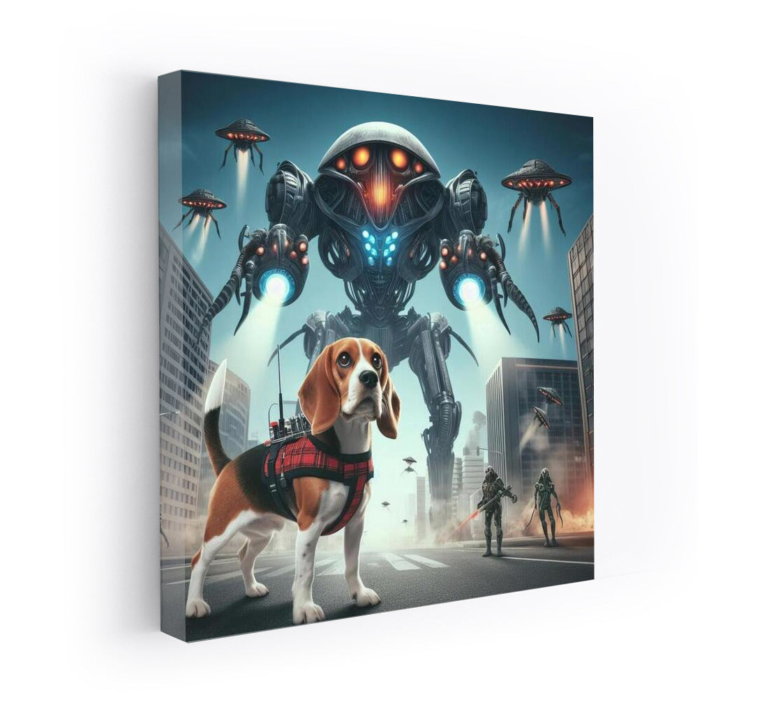 Beagle Hero: Robot Defender Against Alien Invasion