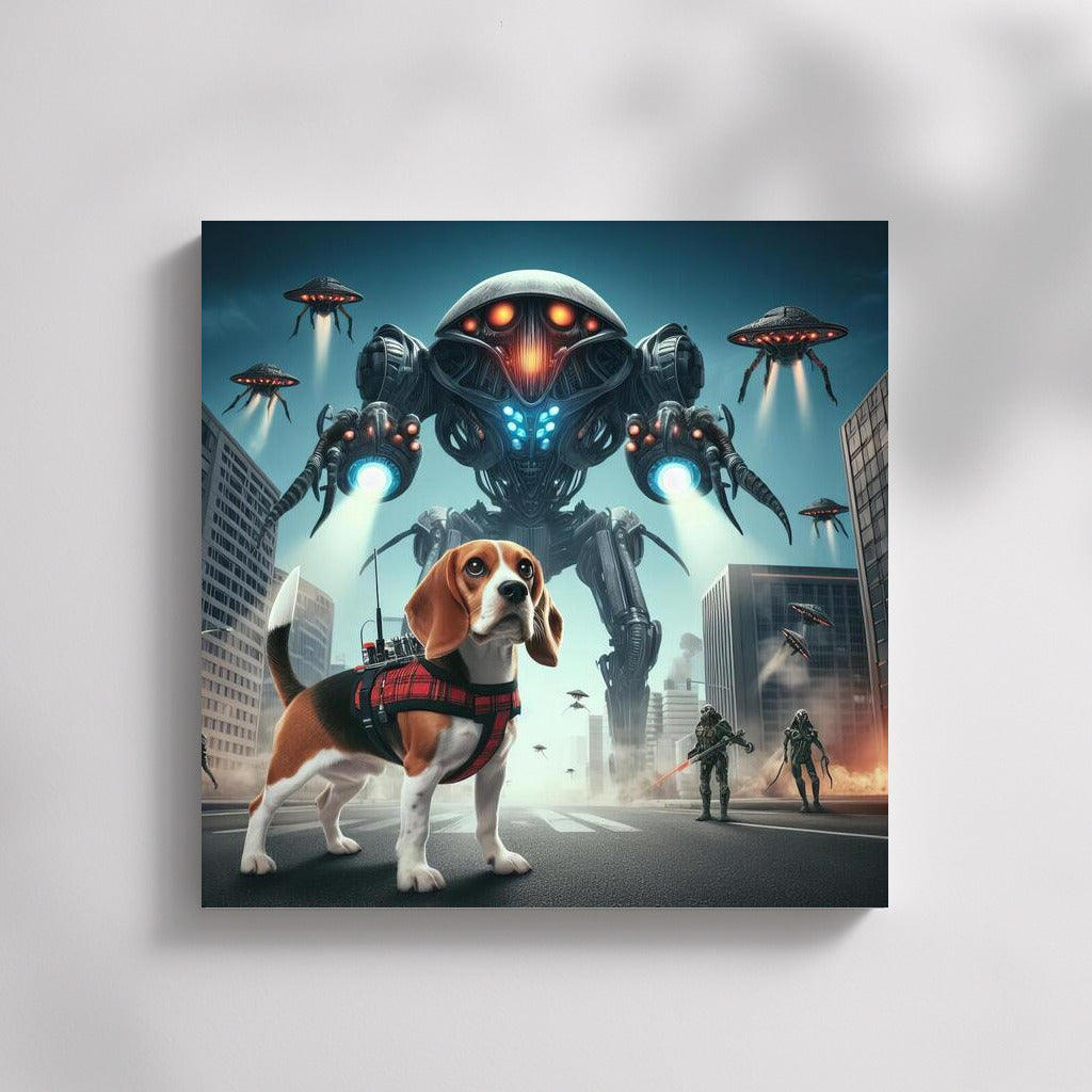 Beagle Hero: Robot Defender Against Alien Invasion