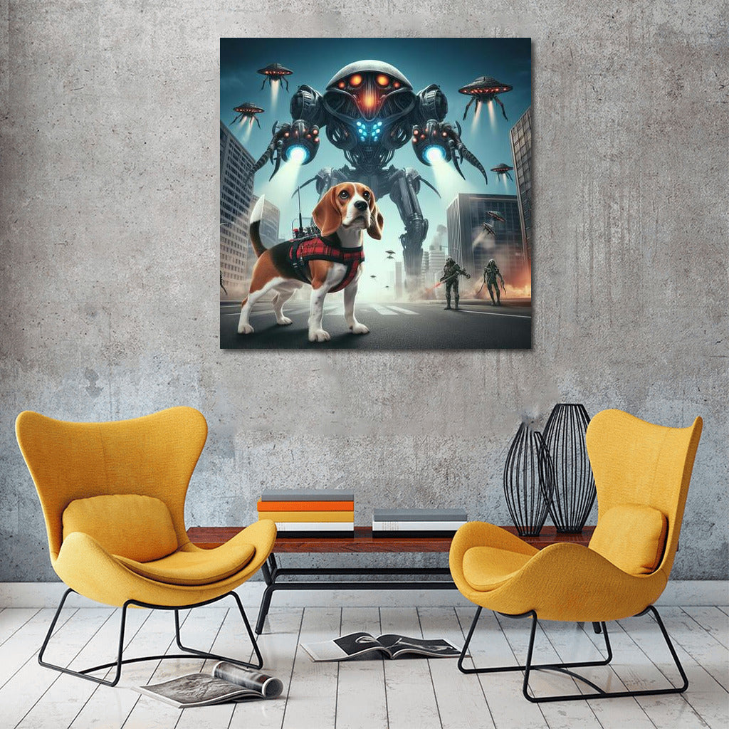 Beagle Hero: Robot Defender Against Alien Invasion