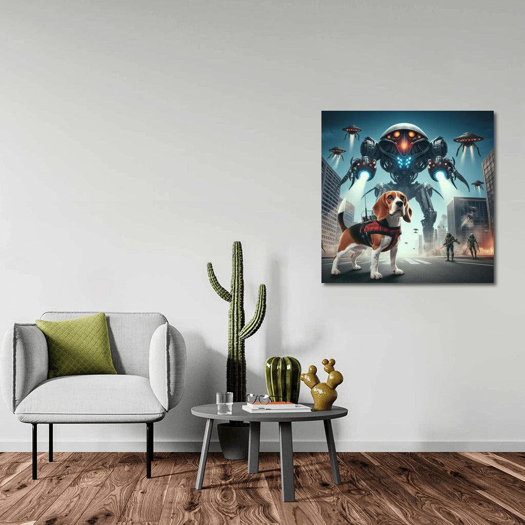Beagle Hero: Robot Defender Against Alien Invasion