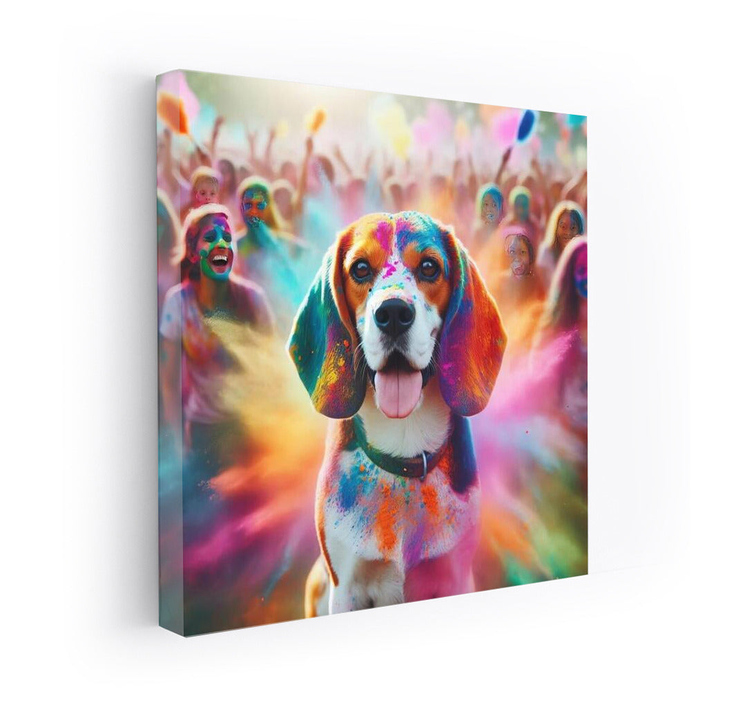 Beagle at the Holi Extravaganza: An Explosion of Colours and Joy