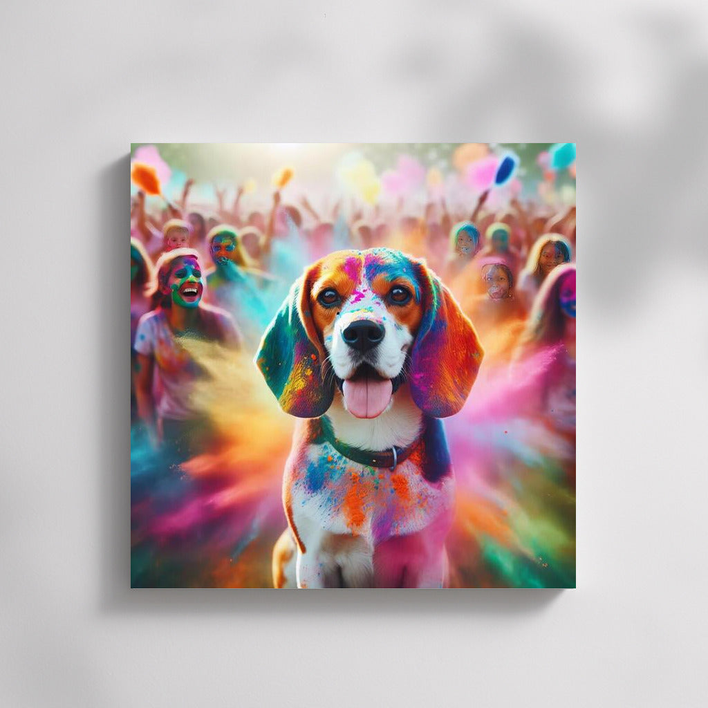 Beagle at the Holi Extravaganza: An Explosion of Colours and Joy