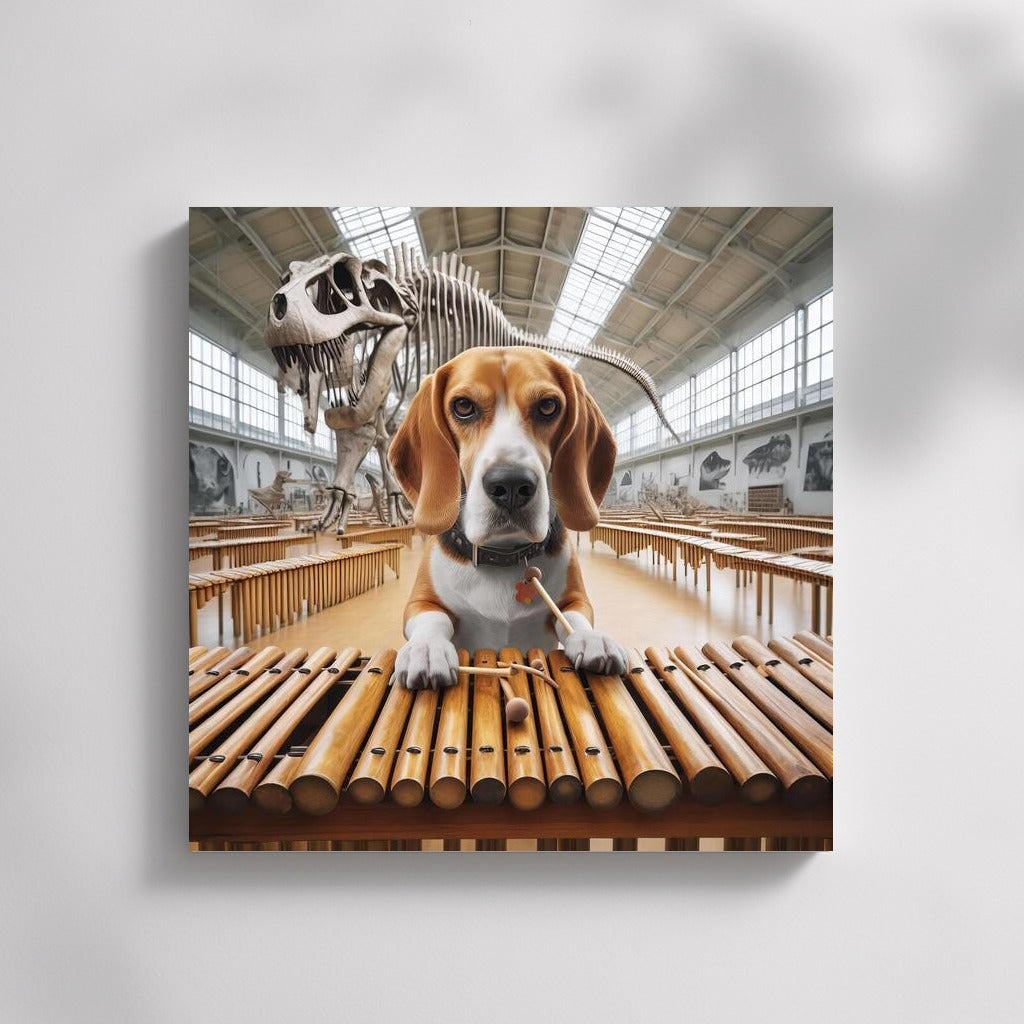 Beagle on Dinosaur Xylophone: A Musical Adventure