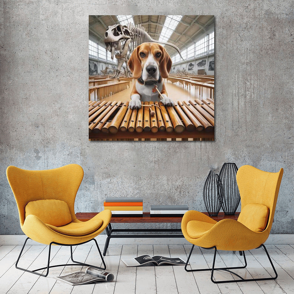 Beagle on Dinosaur Xylophone: A Musical Adventure