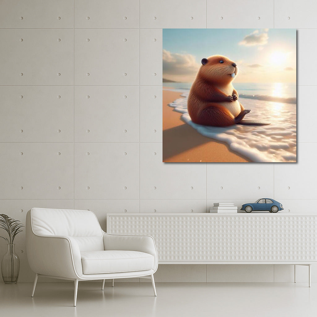 Beaver Meditating by the Seashore: Peace and Nature in the Interior