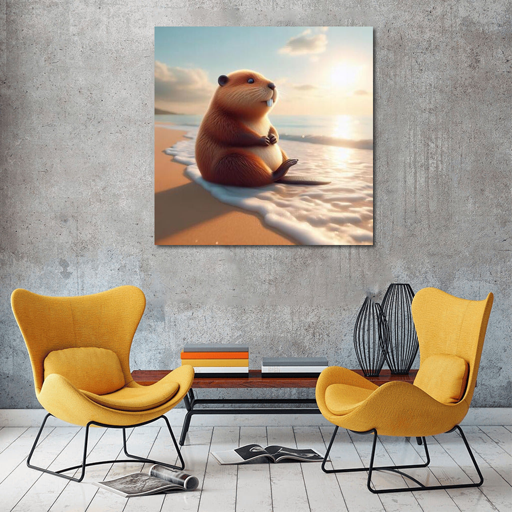 Beaver Meditating by the Seashore: Peace and Nature in the Interior
