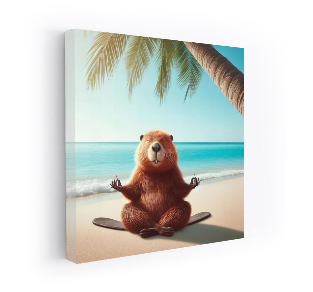 Tranquility on the Beach: Meditating Beaver