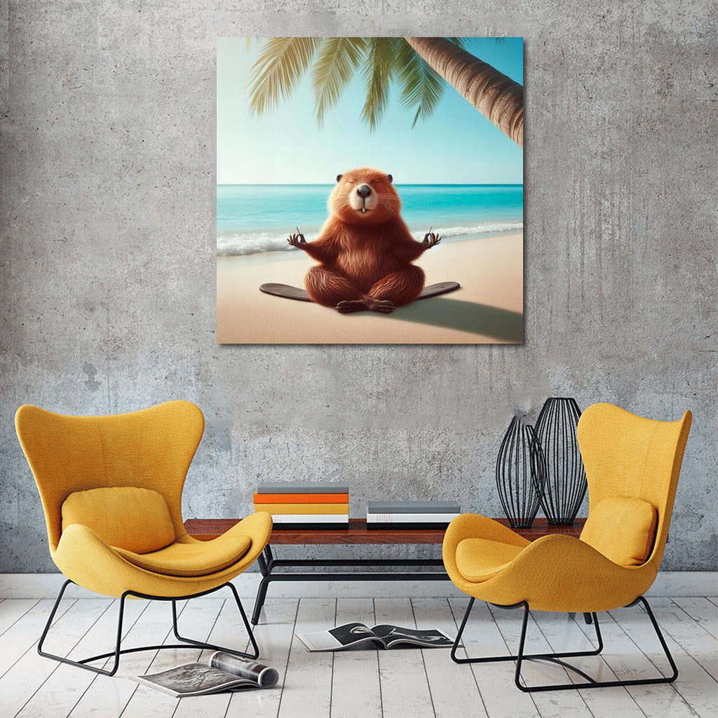 Tranquility on the Beach: Meditating Beaver