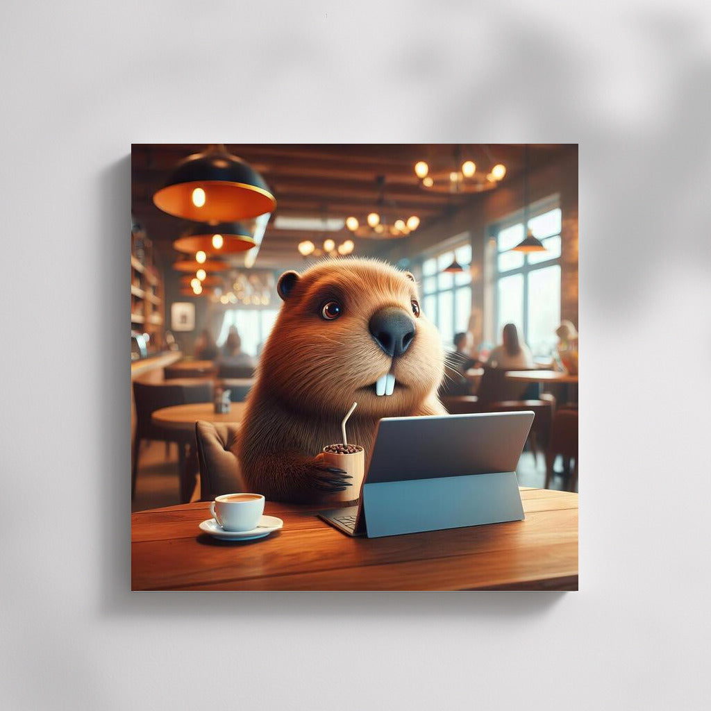 Beaver in a Cafe with a Laptop: Coziness and Inspiration for a Modern Interior