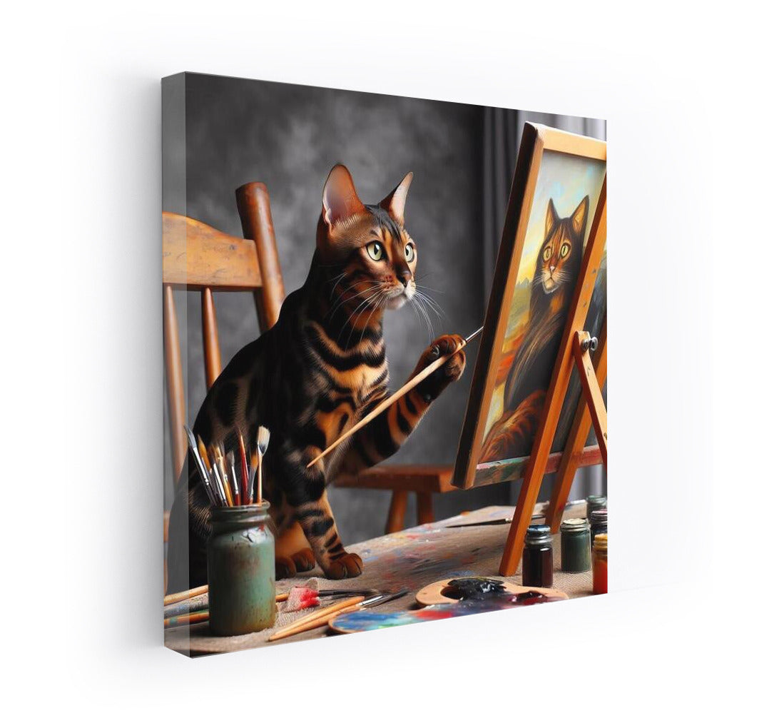 Bengal Cat Artist: Masterpiece on Canvas