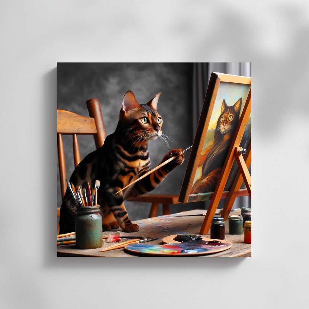 Bengal Cat Artist: Masterpiece on Canvas