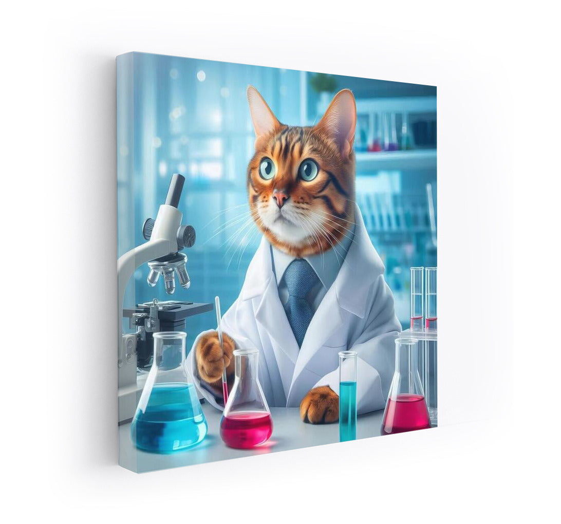 Bengal Scientist Cat: Lab Experiments with Humor