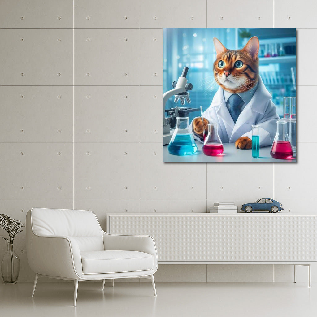 Bengal Scientist Cat: Lab Experiments with Humor