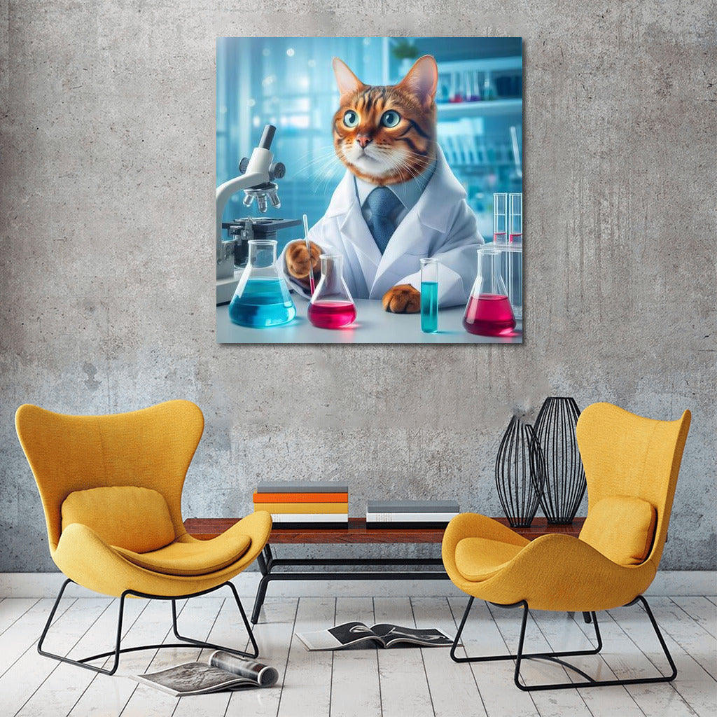 Bengal Scientist Cat: Lab Experiments with Humor