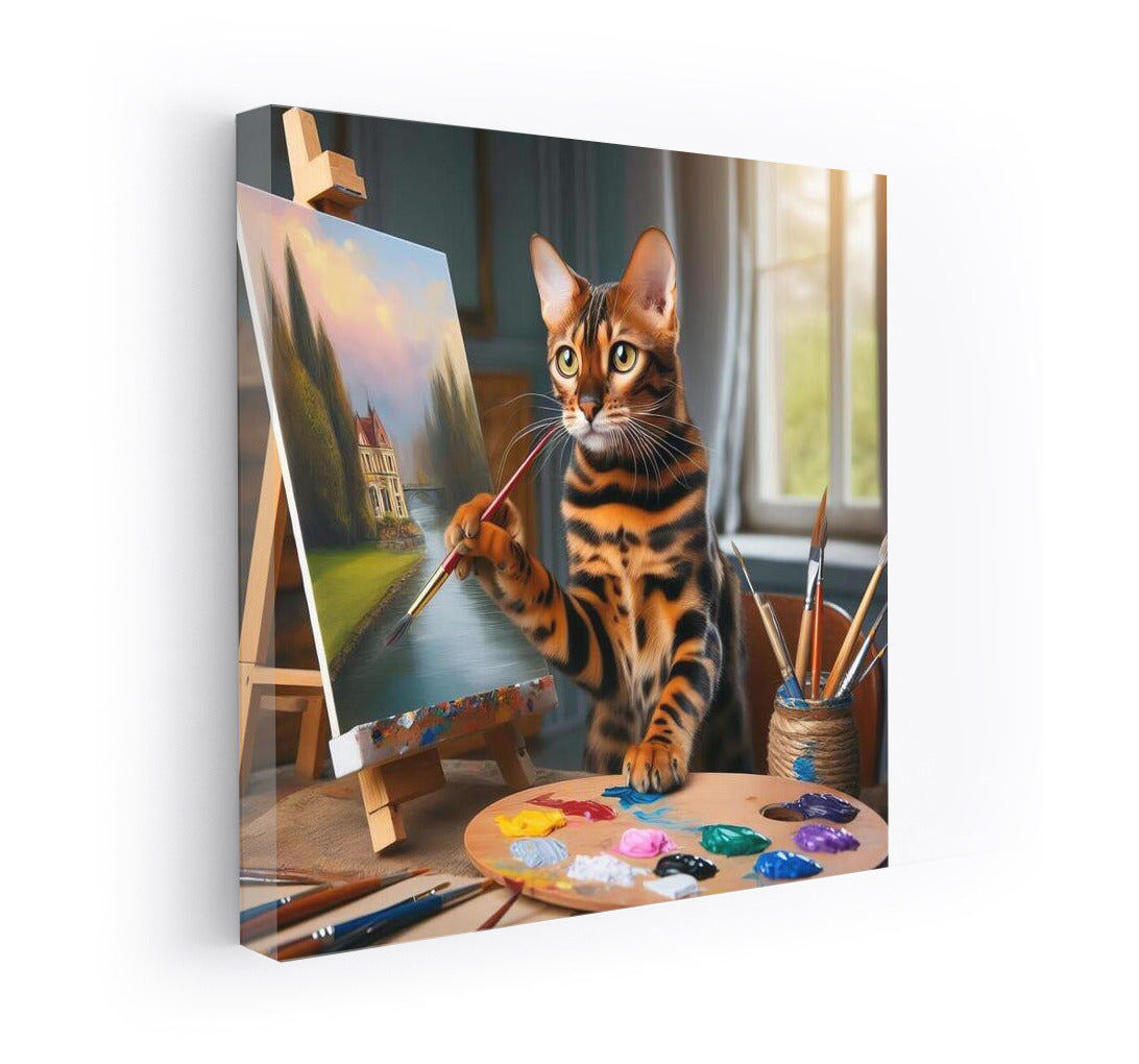 Bengal Cat Artist: The Magic of Brush on Canvas