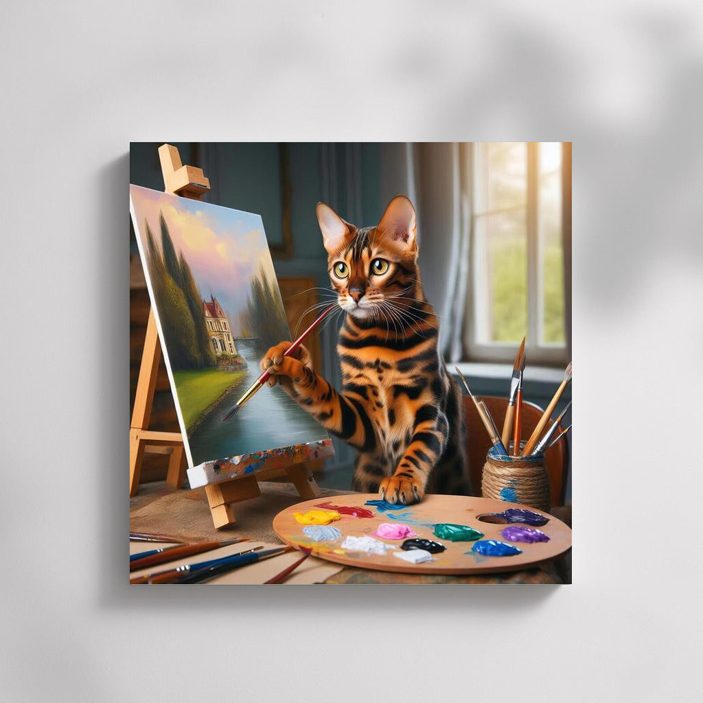 Bengal Cat Artist: The Magic of Brush on Canvas
