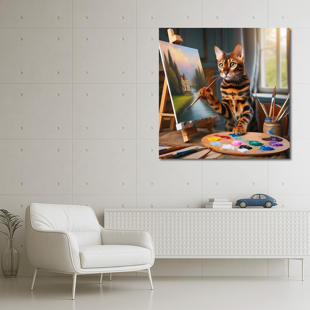 Bengal Cat Artist: The Magic of Brush on Canvas