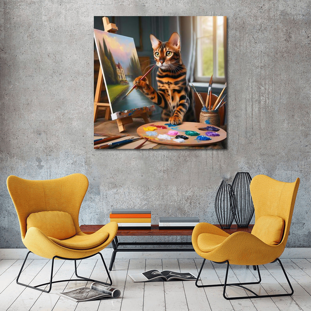 Bengal Cat Artist: The Magic of Brush on Canvas