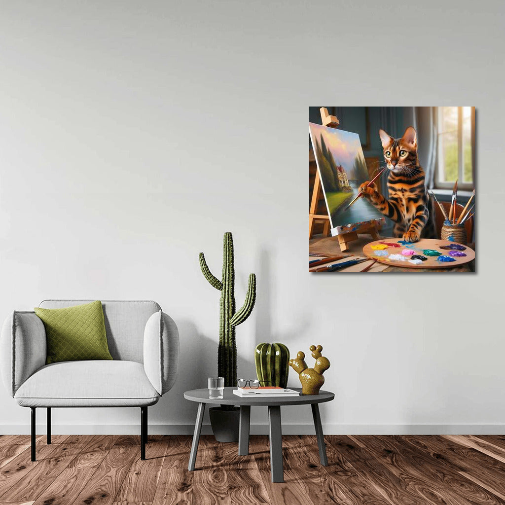 Bengal Cat Artist: The Magic of Brush on Canvas
